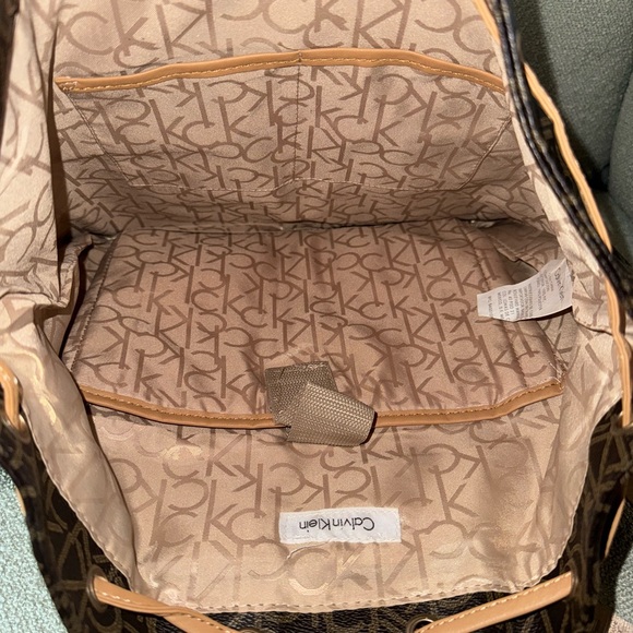 drawstring faux leather backpack calvin klein price Vera Bradley Women's Outlet Moonless Night 1 lb Vera Bradley Outlet Drawstring Backpack in Moonless Night Calvin Klein Women's Myra Backpack